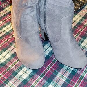 Gray Suede Ankle Boots